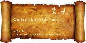 Kaminszky Alóma névjegykártya